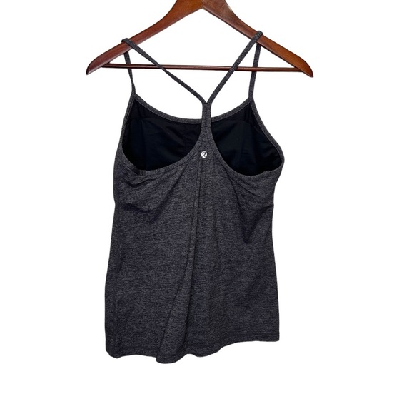 Lululemon Tank Top Power Y Yoga Leisure Running Stripe Size 10 Activewear - Picture 3 of 9